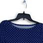NWT Talbots Womens Blue White Polka Dot Short Sleeve Boat Neck Blouse Top Sz PS image number 3