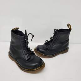 Dr. Martens 1460 Youth 8 Eye Lace Up & Zipper Black Leather Boots Size 10C alternative image