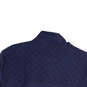 Mens Blue Stretch Quarter Zip Long Sleeve Pullover Sweater Size X-Large image number 4