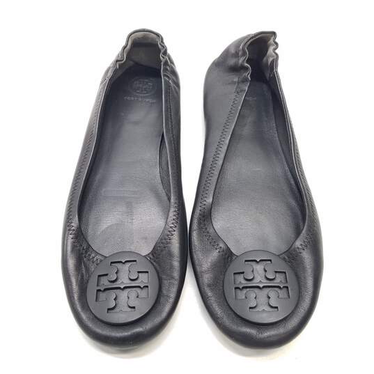 Tory Burch Leather Claire Ballet Flats Black 8.5 image number 4