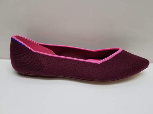 Rothy's The Point Burgundy Wool Blend Textile Ballet Flat Women’s US 9.5 image number 2