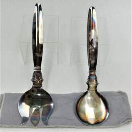 Vintage Silver Plate Salad Serving Set Large Spoon and Fork
