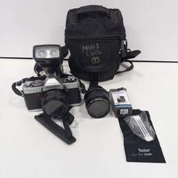 Minolta XG1 Camera and Flash in Case