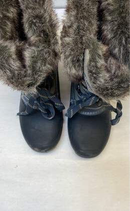 KHOMBU Grey Lace Up Snow Boot with Faux Fur Accent Women 8 alternative image