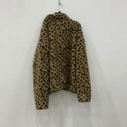 NWT Womens Brown Tahoe Teddy Cheetah Print Long Sleeve Snap Jacket Size 3X alternative image