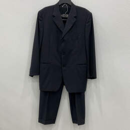 Mens Blue Three Button Blazer And Pants Two Piece Suit Set Size 56 R 7 R