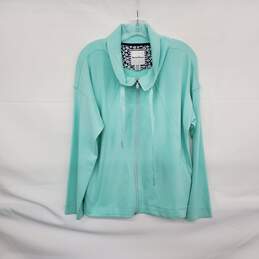 Tommy Bahama Mint Green Cotton Blend Full Zip Light Weight Jacket WM Size M