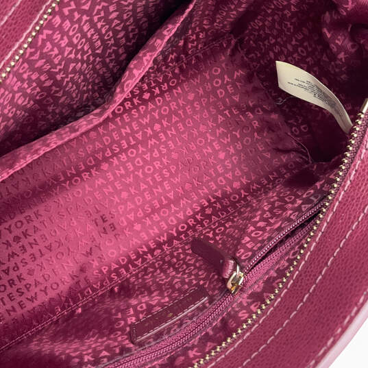 Womens Maroon Leather Inner Pocket Double Handle Zipper Shoulder Bag Purse image number 4