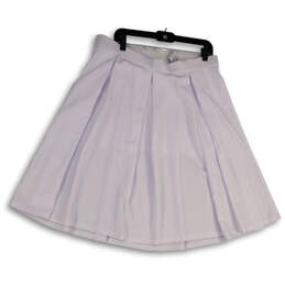 Womens White Regular Fit Pleated Elastic Waist Short A-Line Skirt Sz 18/20