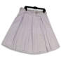 Womens White Regular Fit Pleated Elastic Waist Short A-Line Skirt Sz 18/20 image number 1