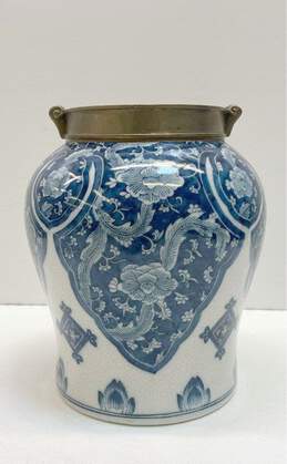 Porcelain Blue and White 9 inch Tall Warrior Jar Home Decorative Ceramic Jar alternative image