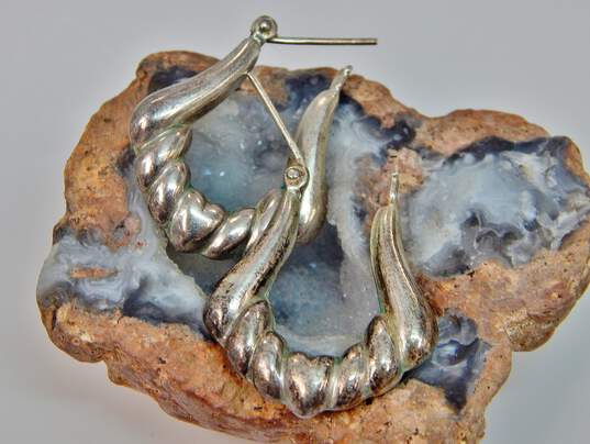 Sterling Silver Rice Pearl Necklaces & Shrimp Hoop Earrings 228.6g image number 8