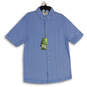 NWT Mens Blue Printed Short Sleeve Collared Button-Up Shirt Size Large image number 1