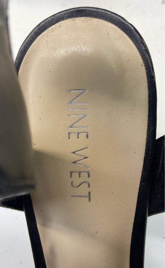 Nine West Infusion Black Leather Peep Toe Ankle Strap Pumps Women's Size 9 image number 7
