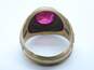 VNTG 10K Yellow Gold Oval Cut Ruby 1957 St Mel HS Class Ring 11.0g image number 3