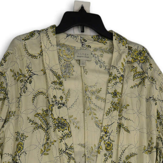 NWT Womens Off-White Floral Long Sleeve Open Front Shrug Size 1 image number 3