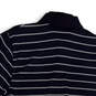 Mens Blue Striped Short Sleeve Side Slit Front Button Polo Shirt Size M image number 4