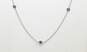 14K White Gold 1.00 CTTW Treated Blue Diamond Station Necklace 3.2g image number 2