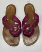 Tory Burch Breely Pink Floral Leather Thong Sandals Shoes 6 M image number 5