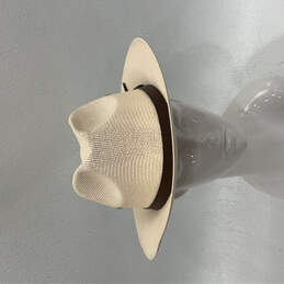 Mens Ivory Straw Low Crown Adjustable Leather Strap Western Cowboy Hat Sz L