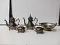 5pc Silver Plated Copper Tea Set image number 2