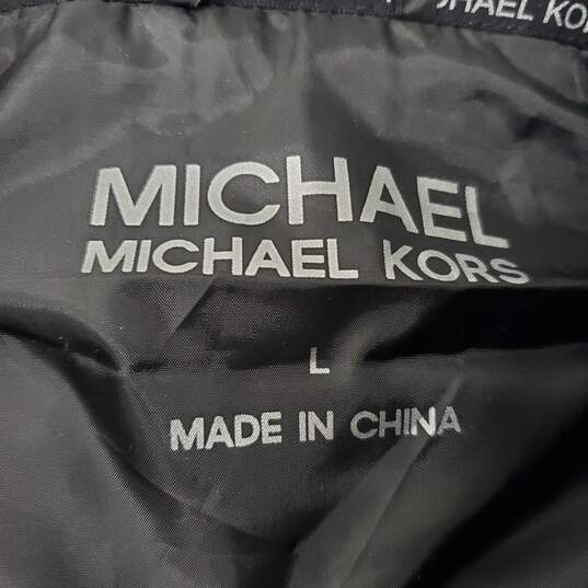 NWT Michael Kors WM's Black Hooded Puffer vest Size L image number 3