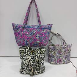 Bundle of 3 Assorted Multicolor Vera Bradley Handbags