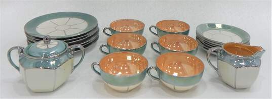 Vintage "TT" Takito Handmade Japanese Luster Ware Coffee Tea Set image number 1