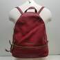Michael Kors Leather Rhea Zip Medium Backpack Red image number 1