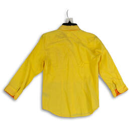 Womens Yellow Regular Fit Collared 3/4 Sleeve Button-Up Shirt Size XS alternative image