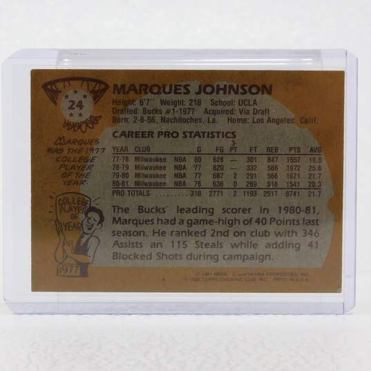 1981-80  Marques Johnson Topps #24 Milwaukee Bucks image number 3
