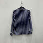 Womens Blue White Striped Long Sleeve Top And Pajama Two Piece Set Size S image number 3