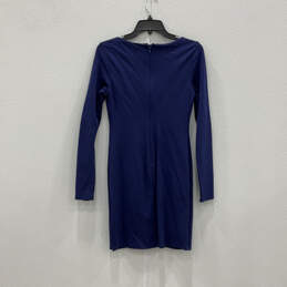 NWT Womens Blue Long Sleeve V-Neck Back Zip Bodycon Dress Size S/P alternative image