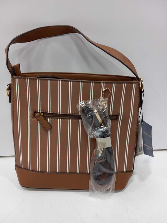Adrienne Vittadini Brown Leather Handbag NWT image number 8