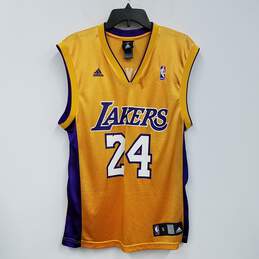Mens Yellow Los Angeles Lakers Kobe Bryant #24 NBA Basketball Jersey Size S