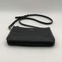 Womens Black Leather Adjustable Strap Inner Divider Zipper Crossbody Bag image number 1