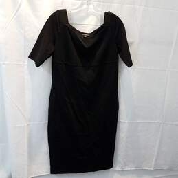 Wm Talbots Black Square Neckline Fitted Dress Sz 10