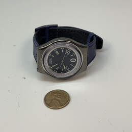 Designer Swatch Silver-Tone Blue Adjustable Strap Analog Wristwatch