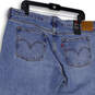 NWT Womens Blue Denim Medium Wash Pockets Distressed Straight Jeans Size 34 image number 4