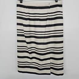 Women's Woven Black White Striped Knee Length Pencil Skirt alternative image