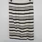 Women's Woven Black White Striped Knee Length Pencil Skirt image number 2