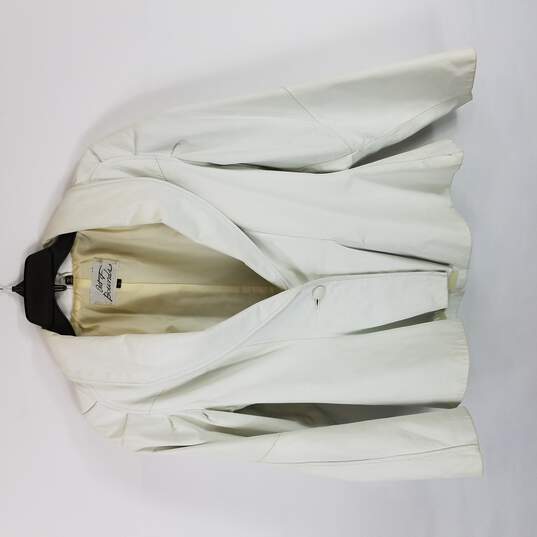 Out Of Bounds Women White Leather Jacket S image number 1