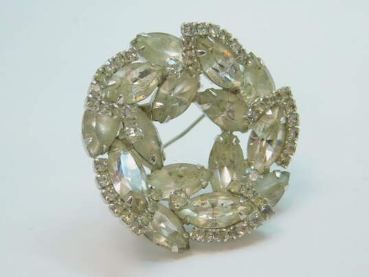 VNTG Weiss Icy & Smoky Rhinestone Statement Brooches 51.7g image number 6