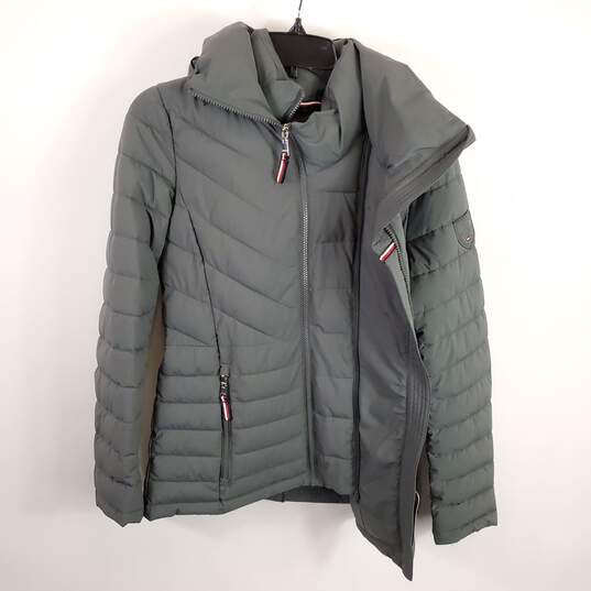 Tommy Hilfiger Women Grey Puffer Jacket XS NWT image number 1