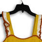 NWT Womens Yellow Ruffle Wide Strap Knitted Pullover Tank Top Size XS image number 3