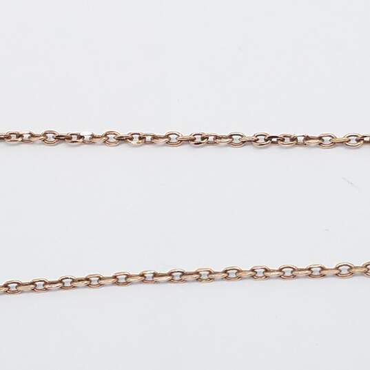 Dyadema Sterling Silver Rose Gold CZ Green 7.5in Crystal Petite Bracelet 3.1g image number 3