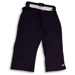 Womens Purple Flat Front Elastic Waist Pull-On Capri Leggings Size XL