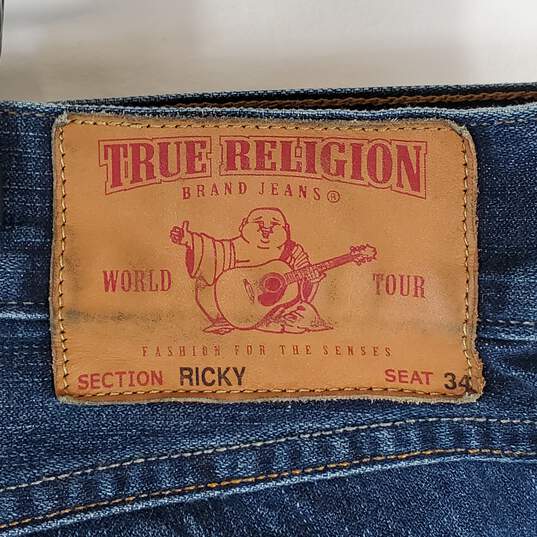 True Religion Men Blue Bootcut Jeans Sz 40 image number 5