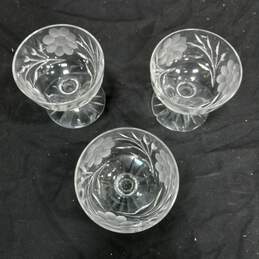 Vintage Trio of Etched Crystal Glasses alternative image