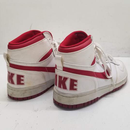 Nike Big Nike High White, Gym Red Sneakers 336608-160 Size 10.5 image number 2